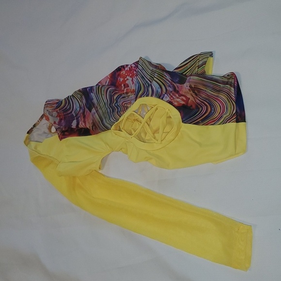 NNT Bartender Colorful Vibrant Print Women's Long-sleeved Waist-cut jumpsuit S - Picture 5 of 11